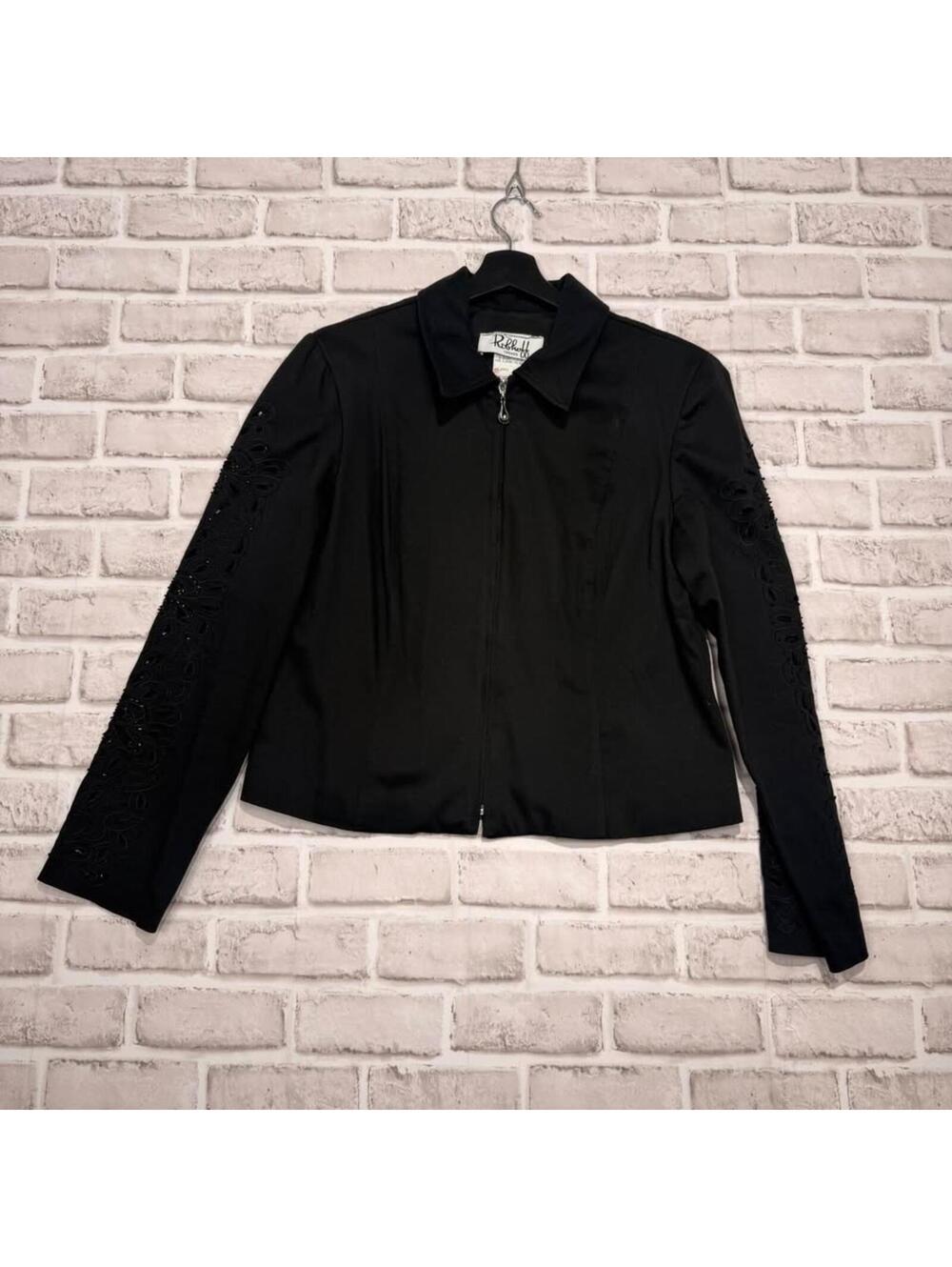 Joseph Ribkoff Trends Full Zip Jacket with Beaded Sleeves Women's 12